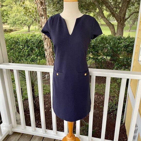 Lilly Pulitzer Dresses & Skirts - Lilly Pulitzer Navy Dress with Gold Buttons